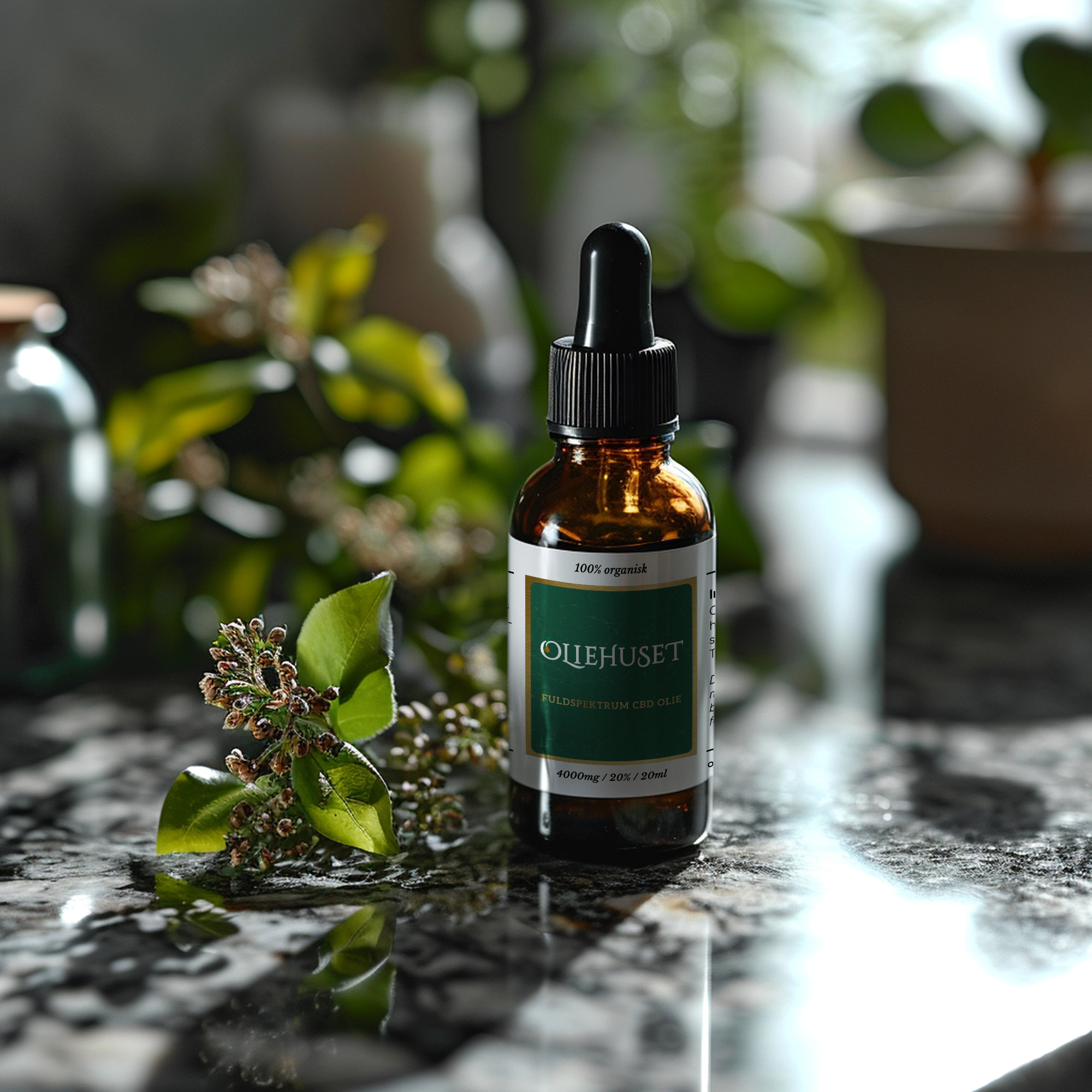 CBD Olie 20ml 20 - 4000mg 20% 100% organisk fuldspektrum fra Oliehuset